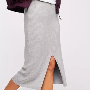 Grey Skyline Midi Skirt sz S Free People